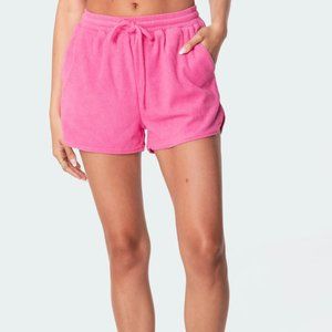 NWOT Edikted Pink Bronti Terry Shorts